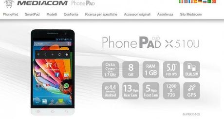 Caratteristiche PhonePad Duo X510U   Mediacom PhonePad