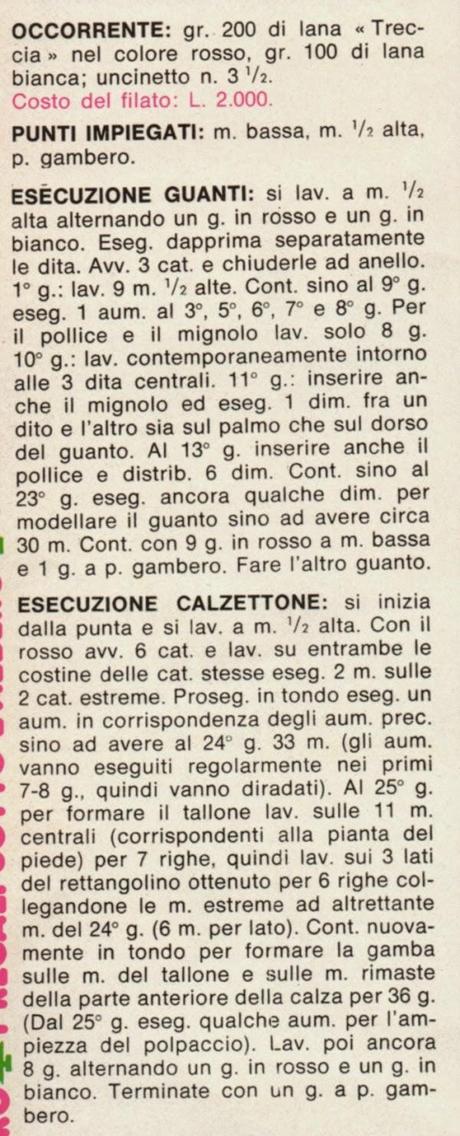 Lavori con l'uncinetto: Guanti e calzettoni rossi e bianchi