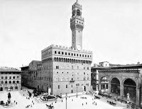 Firenze - Palazzo Vecchio, foto tratta da Firenze di Nello Tarchiani, 1878