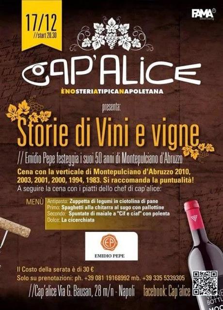 Cap' Alice 17 Dicembre, Emidio Pepe in verticale per Storie di Vini e Vigne