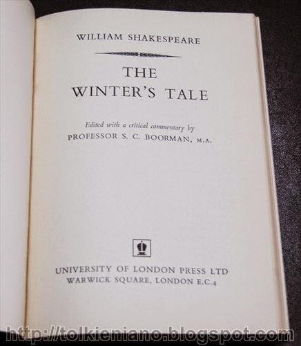 The Winter's Tale di Shakespeare firmato e appartenuto a M.G.R. Tolkien