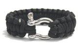 Paracord 550 Braccialetto di Sopravvivenza con il colpo in acciaio inox Grillo-Black [Varie.]