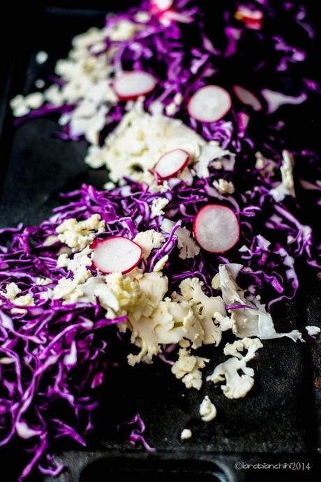 Winter coleslaw with pink umeboshi mayonnaise