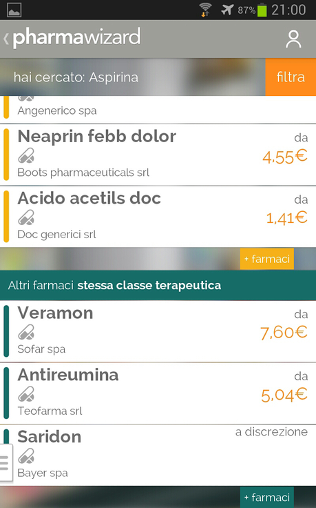 Pharmawizard: l'app con il database completo dei farmaci da banco in vendita in Italia e molto di piu'...