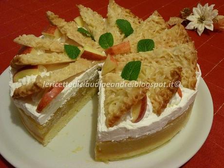 Torta di mele con ventagli croccante