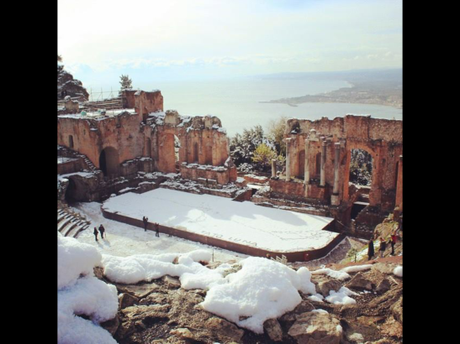 Taormina gennaio 2015 con tanta neve