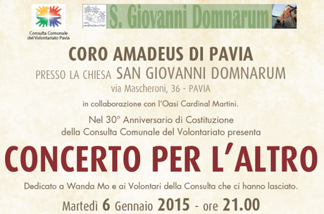 Concerto per l'Altro: 30° anniversario della Consulta Comunale del Volontariato di Pavia