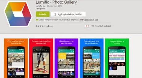 Lumific - Photo Gallery: organizzare la galleria fotografica in modo diverso su android