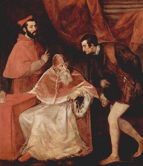 Ritratto di Paolo III con i nipoti Alessandro e Ottavio Farnese, Tiziano