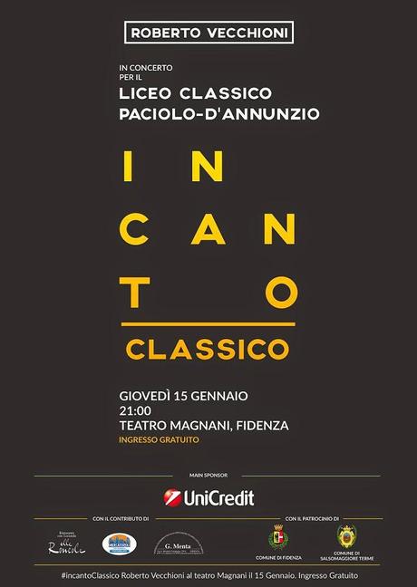 Evento organizzato dal Liceo Classico di Fidenza che avrà come ospite Roberto Vecchioni.
