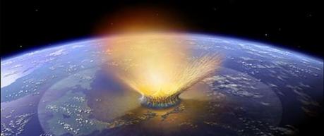 L'impatto di un meteorite di grandi dimensioni sulla Terra, nel rendering di un artista.
