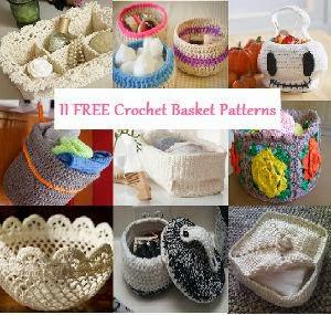 Cestini all'uncinetto schemi | Free crochet baskets