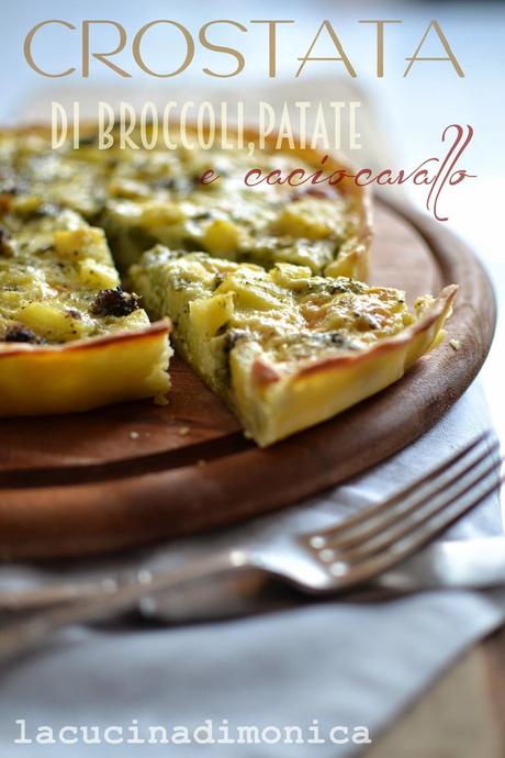 crostata di broccoli,patate e caciocavallo