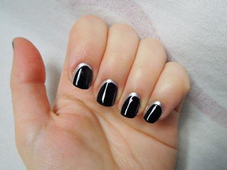 manicure black silver
