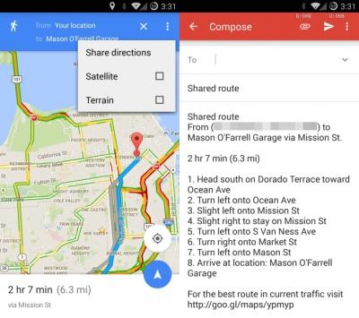 Google Maps si aggiorna alla versione 9.3 ora è possibile condividere il percorso