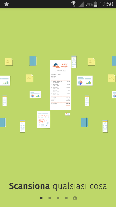 prima schermata del tutorial descrittivo di Scanbot