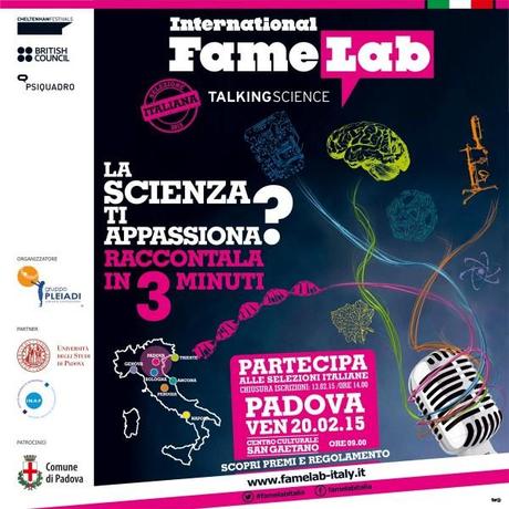 Il volantino di Famelab. 