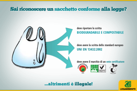 sai riconoscere un sacchetto conforme a legge LEGAMBIENTE