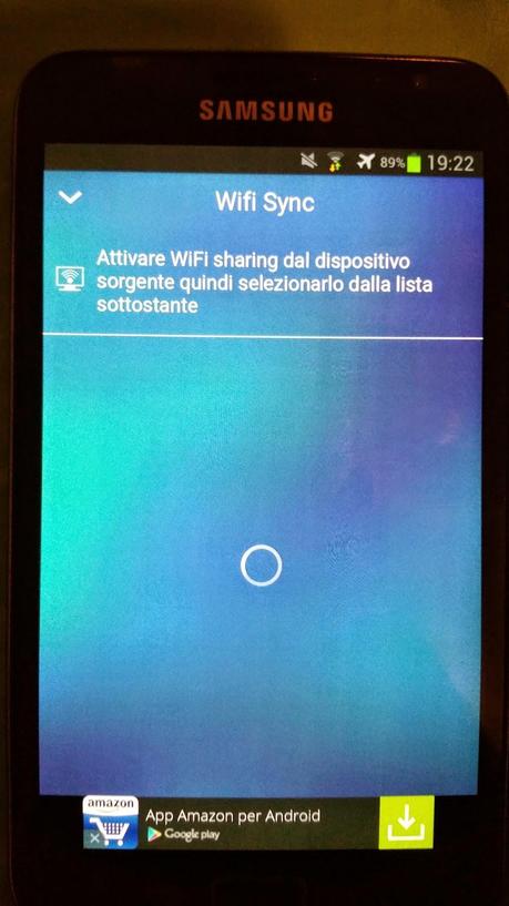 schermata della funzione sincronizzazione wifi tra dispositivi