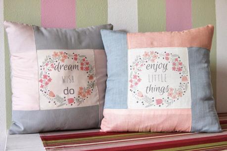 message garland cushion