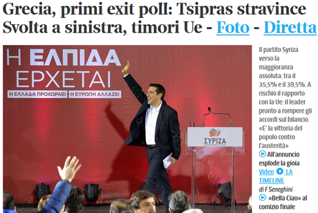 Grecia: Tsipras stravince. Verso la maggioranza assoluta