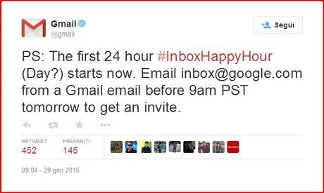 Inbox hour tweet