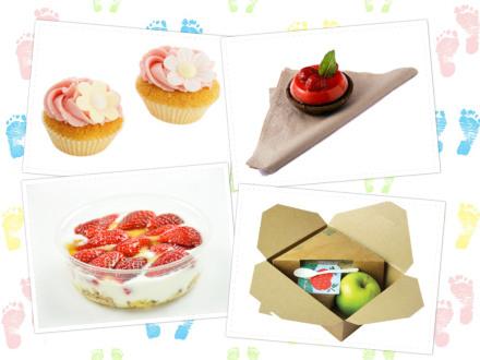 Box, tovaglioli, pirottini e tanto altro per le pasticcerie ad impatto zero! collage dolci