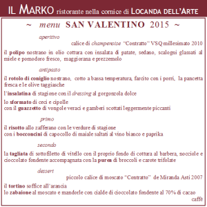 menu IL MARKO - S Valentino 2015