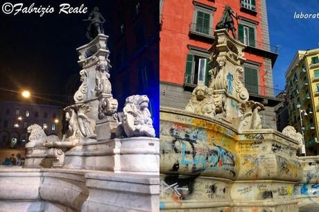 Puliscono gratis la Fontana di Monteoliveto: denunciati. I paradossi di Napoli