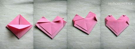 Cuori segnalibro in origami