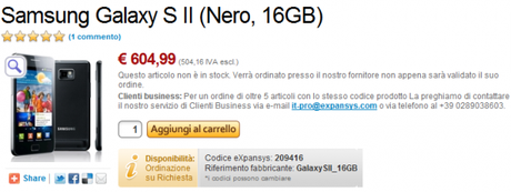 Galaxy S2 Samsung Galaxy S2: costerà 600€ in Italia?