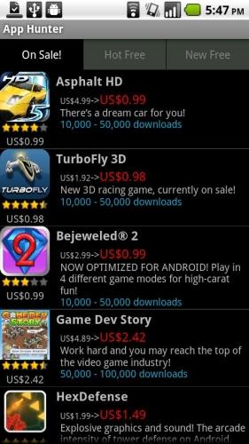 App_Hunter_Android App Hunter Android App Hunter segnala i programmi in offerta per Android