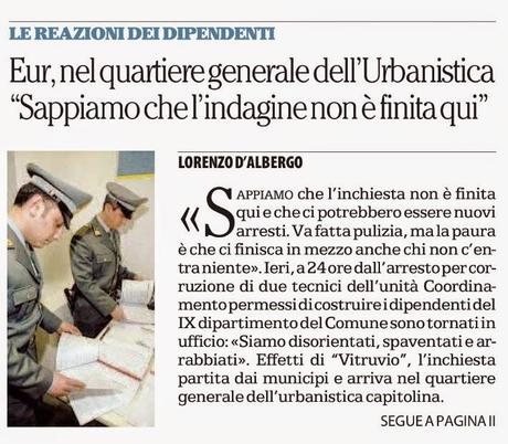 Operazione Vitruvio vista attraverso i titoli dei giornali di questi giorni. Per ora siamo solo alle concessioni edilizie, pensate quando arriveranno al resto... Operazione Vitruvio vista attraverso i titoli dei giornali di questi giorni. Per ora siamo solo alle concessioni edilizie, pensate quando arriveranno al resto...