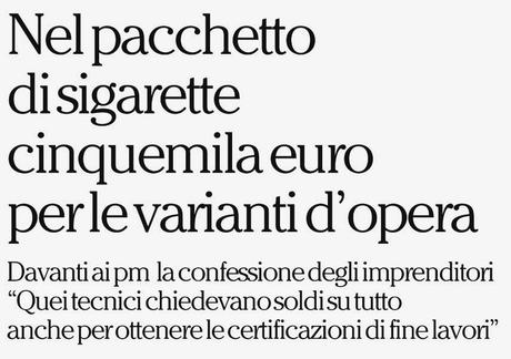 Operazione Vitruvio vista attraverso i titoli dei giornali di questi giorni. Per ora siamo solo alle concessioni edilizie, pensate quando arriveranno al resto... Operazione Vitruvio vista attraverso i titoli dei giornali di questi giorni. Per ora siamo solo alle concessioni edilizie, pensate quando arriveranno al resto...