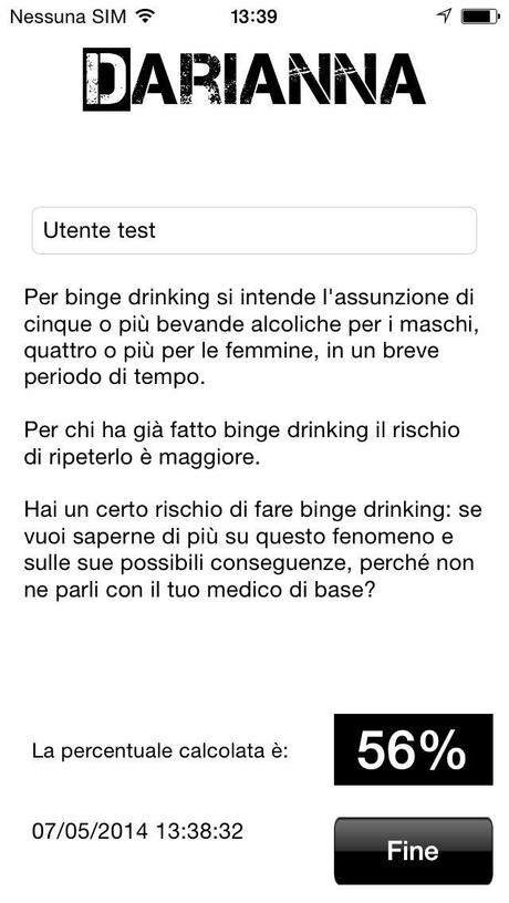 D-ARIANNA, l’app per la valutazione del rischio del Binge Drinking nei giovani