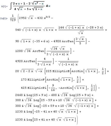 integrali indefiniti,mathematica