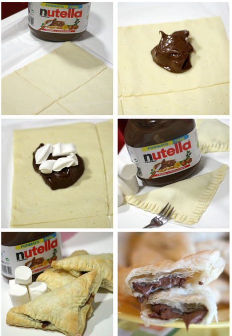 triangoli alla nutella e marshmallows