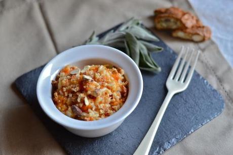 Riso con zucca e cantuccini di prato