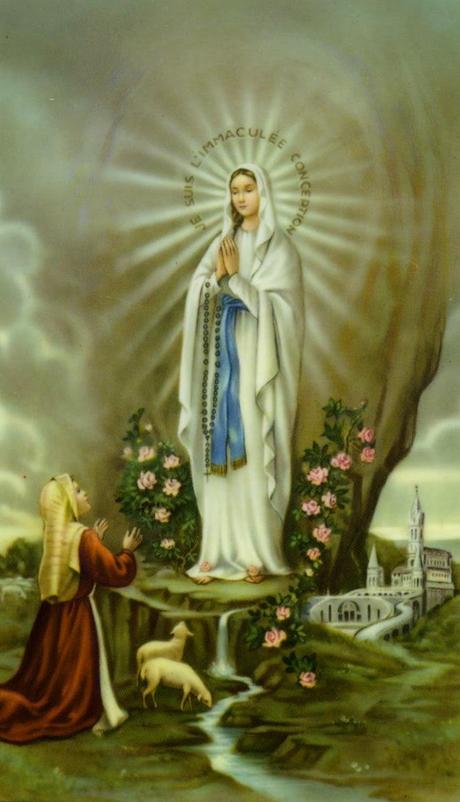 Schema a punto croce: Madonna di Lourdes