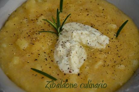 Zuppa di patate DOP di Bologna e polenta con gorgonzola