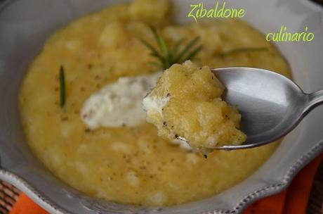 Zuppa di patate DOP di Bologna e polenta con gorgonzola