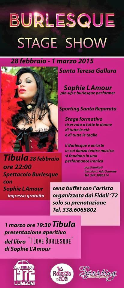 Burlesque in Sardegna con Sophie Lamour