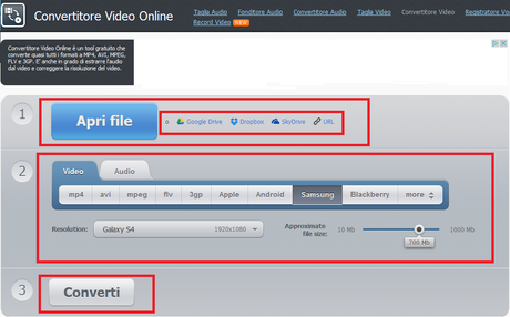 Come convertire Video o Audio Online