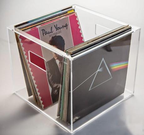 Box contenitore porta dischi vinile 33 giri in plexiglass