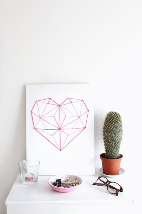 DIY geometric heart string art 13