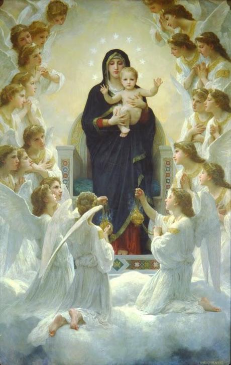 Schema per il punto croce: Madonna con gli angeli