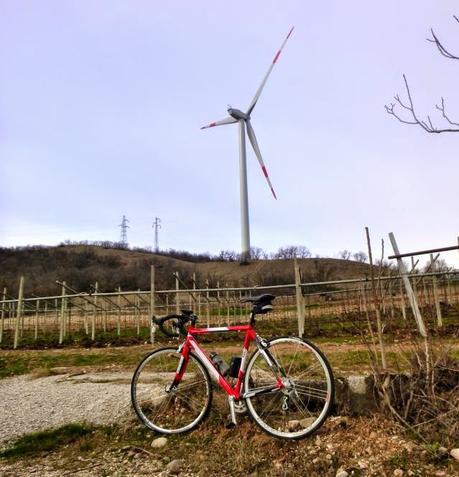 On road bike towards the Northern windmill blades (27/2, 2015)