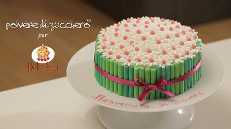 videoricetta tutorial passo a passo dolcidee paneangeli cameo polvere di zucchero cake design torta bouquet mudcake