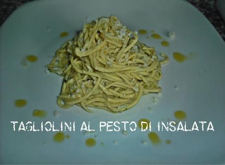 Tagliolini con pesto di insalata!