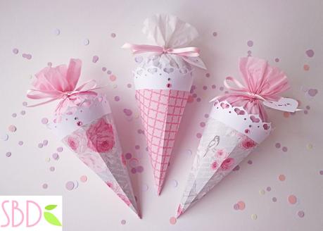 Matrimonio: Coni shabby porta riso/coriandoli - Wedding: shabby confetti holder cones